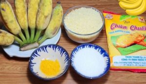 Nguyên liệu làm bánh chuối chiên mật ong