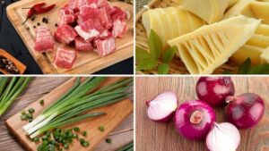 Nguyên liệu canh măng chua nấu sườn