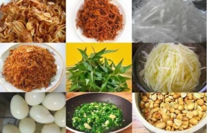 Nguyên liệu làm bánh tráng trộn thập cẩm