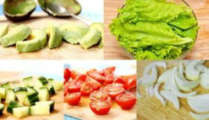 Nguyên liệu làm salad bơ tôm